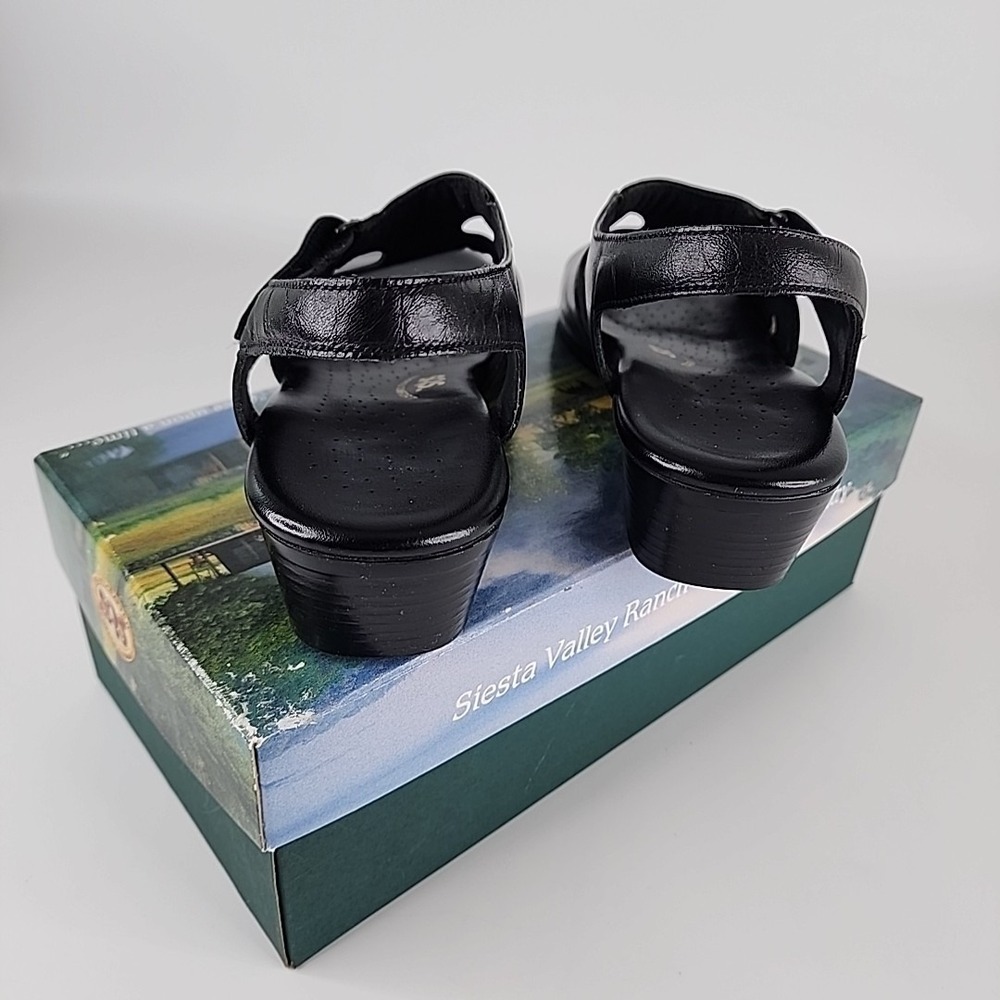 SAS Women's Size 10M Black Leather Tripad Comfort Suntimer Sandal Shoes‎ W/ Box - Picture 3 of 9